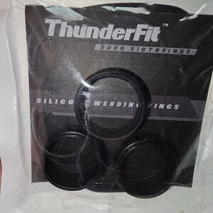 ThunderFit Black Silicone Wedding Rings‎